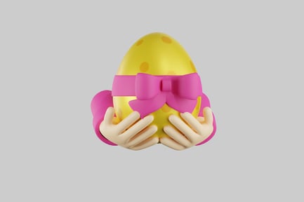 Preview: Easter egg held with a bow