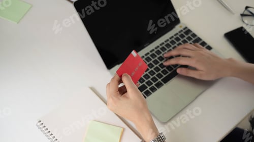 Preview: Online Shopping with Credit Card at Home Office