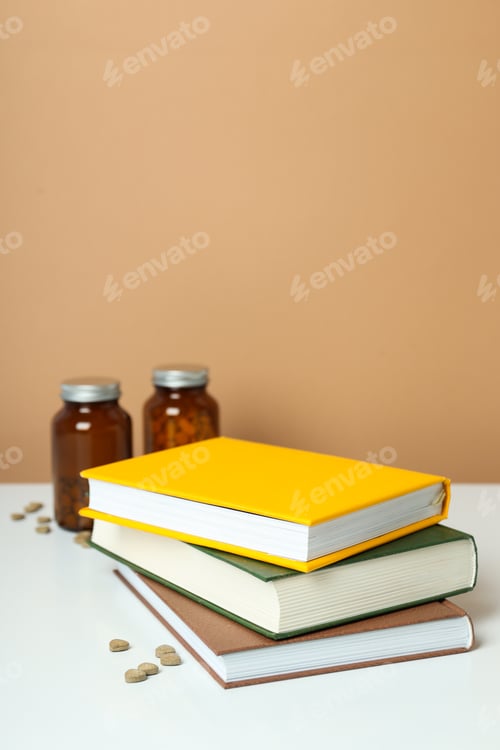 Preview: Medical literature concept - composition with different books