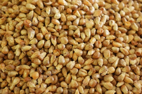 Preview: Heap of peeled peanuts close up.