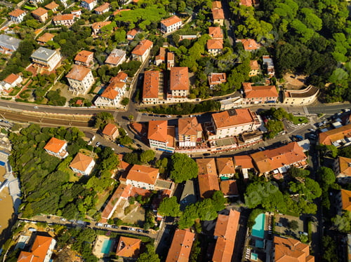Preview: Top view of the city and the promenade located in Castiglioncello in Tuscany. Italy, Livorno