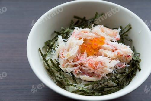 Preview: Fresh crab meat rice bowl, japanese cuisine