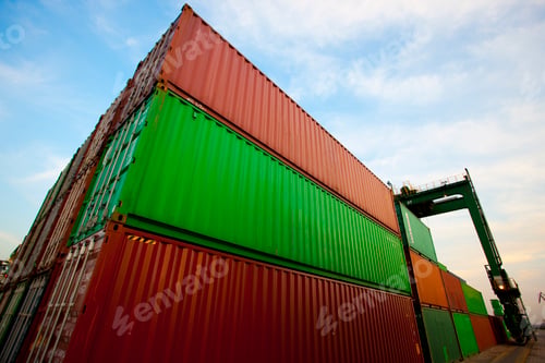 Preview: Cargo containers at dusk