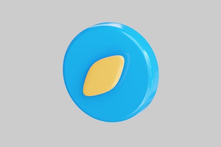 Vista previa: Disco abstracto azul con incrustaciones amarillas