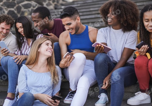 Preview: Group of diverse people enjoy day together outdoor