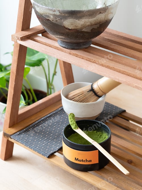 Preview: Matcha tea powder and accessories for traditional japanese ceremony