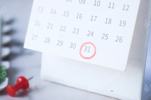 Preview: deadline concept with red mark on calendar date