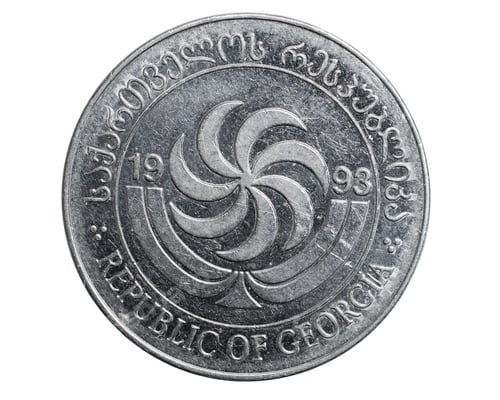 Preview: twenty Georgian tetri coin isolated on white background