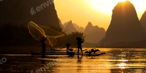 Preview: Traditional China Fishing Fisherman Concept