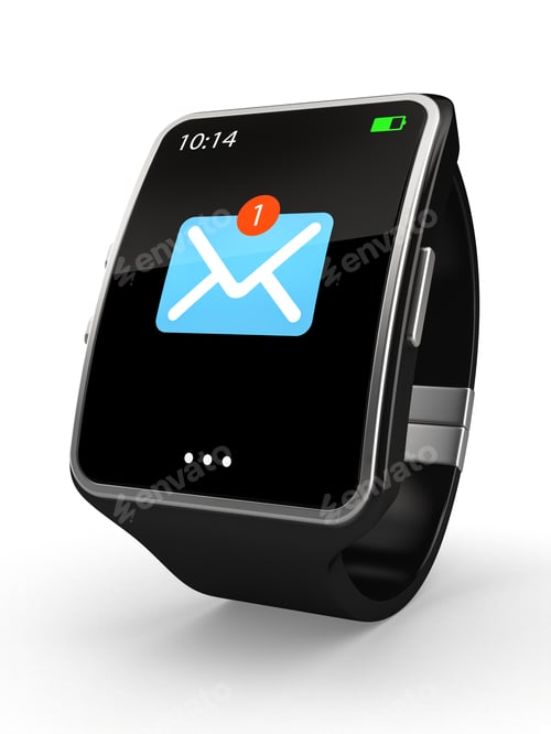 Preview: Black Smart watch on white background