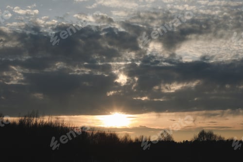 Preview: Amazing panoramic sunrise or sunset sky with colorful clouds. Gradient color. Sky texture, abstract