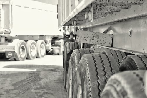 Preview: Construction truck tires in black and white