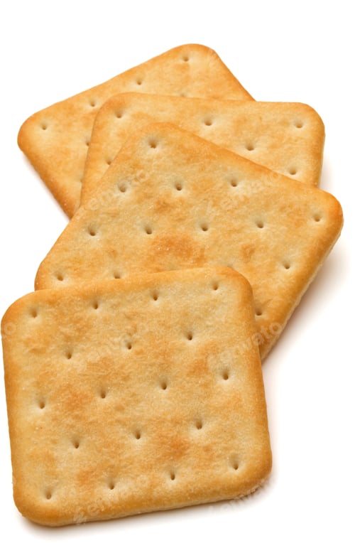 Preview: Dry cracker cookies isolated on white background cutout