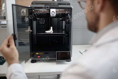 Preview: Enclosed 3D Printer with Hand Bone Prototype