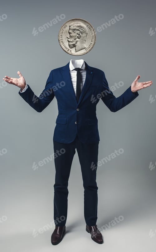 Preview: Businessman With An Coin Instead Of His Head