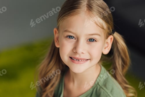 Preview: close-up portrait of adorable little child smiling at camera