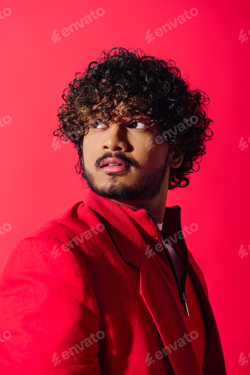 Preview: Vibrant Man: Curly Red Jacket