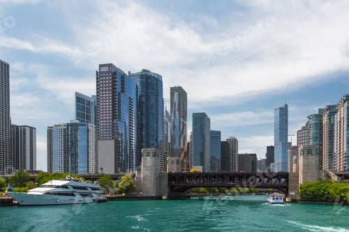Preview: Chicago Downtown Skyline View From A Boat