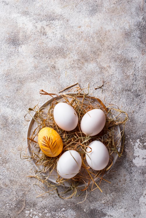 Preview: Easter painted chicken golden egg