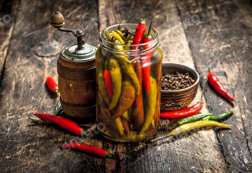 Preview: Pickled chili peppers with spices.