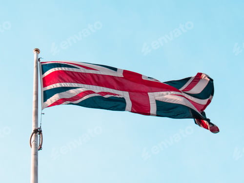 Preview: The Enghlish flag during a very sunny day