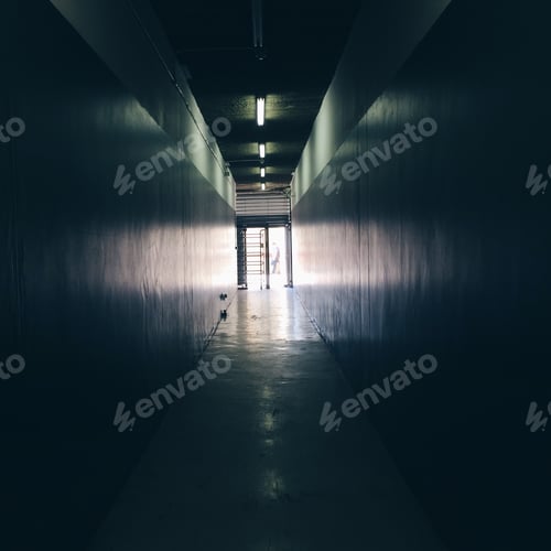 Preview: Dark long hall way with light at the end