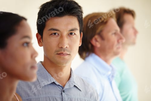 Preview: Four Adults in a Line Looking Forward