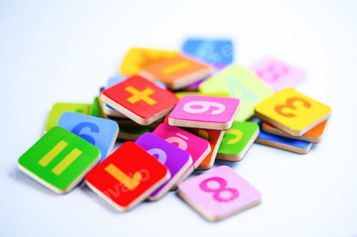 Preview: Math Number colorful on white background : Education study mathematics learning teach concept.