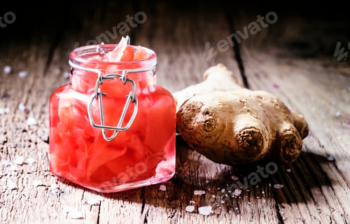 Preview: Ginger in a marinade, glass jar