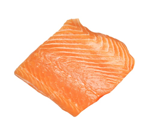 Preview: Slice of Fresh Salmon on White Background