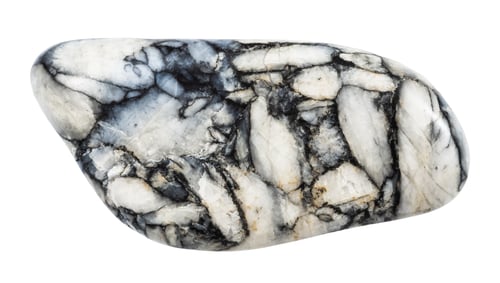 Preview: tumbled pinolite mineral isolated on white