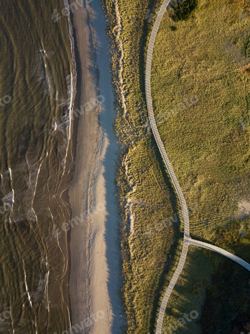 Preview: Aerial view of a sandy beach on the Atlantic Ocean Coast