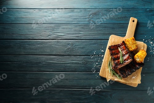 Preview: Tasty fried food - barbecue ribs, tasty fried meat