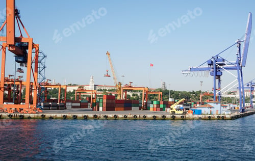 Preview: Crane lifting shipping containers at the seaport