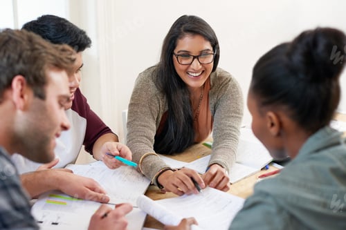Preview: They love group projects. Cropped shot of a group of university students in a study group.