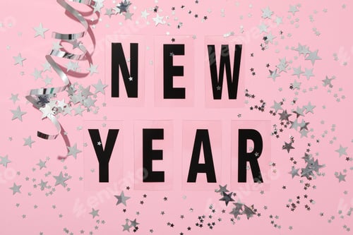 Preview: The concept of celebrating the New Year 2024, the inscription on a light background