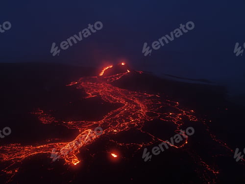 Preview: Night view of the Fagradalsfjall volcano in Iceland
