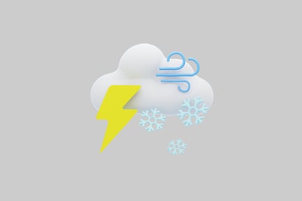 Preview: Cloud with lightning and snowflakes