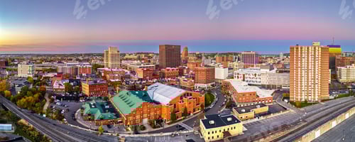 Preview: Rochester, New York, USA cityscape on the Genesee River and High Falls