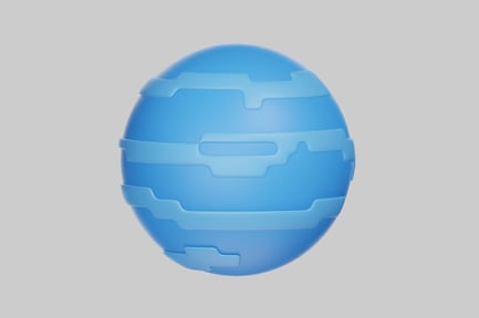Preview: Sphere with ridged surface and lateral apertures