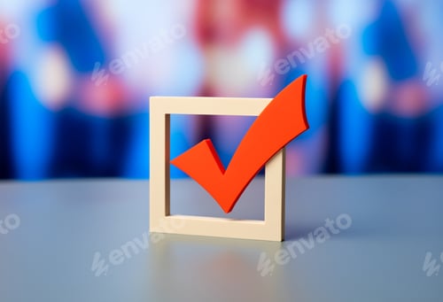 Preview: A red check mark. Elections and electoral processes. To-do list and criteria. Decision making