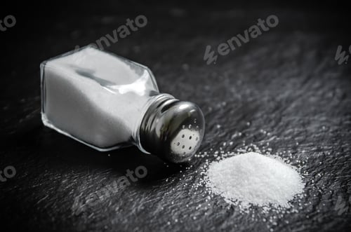 Preview: Salt background . On black table.