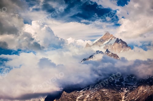 Preview: Snowcapped summit top of mountain in Himalayas