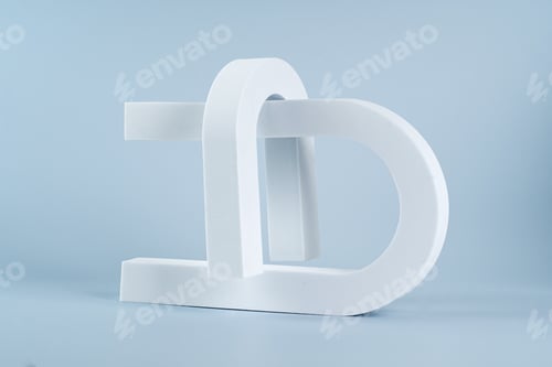 Preview: Two white archs for product presentation marketing on a blue background
