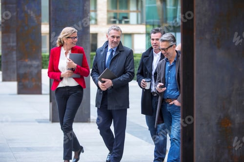 Preview: Businesspeople walking in street