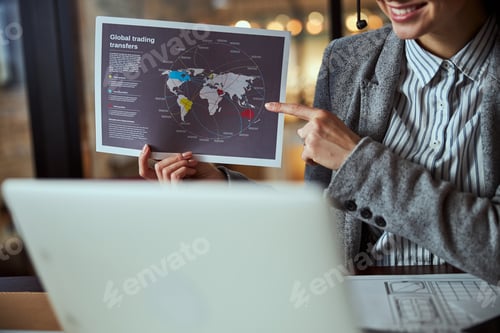 Preview: Close up of cute woman that working with pleasure