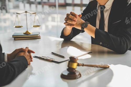 Preview: Businessman and Male lawyer or judge consult having team meeting with client, Law and Legal services