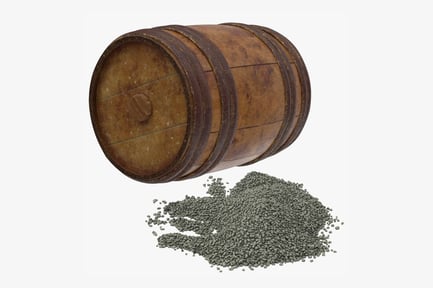 Visualização: Barril de pólvora vintage com pilha granular