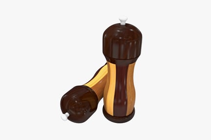Preview: Wooden salt and pepper mills with striped pattern
