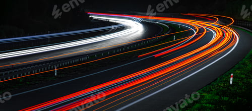 Preview: lights of cars with night. long exposure